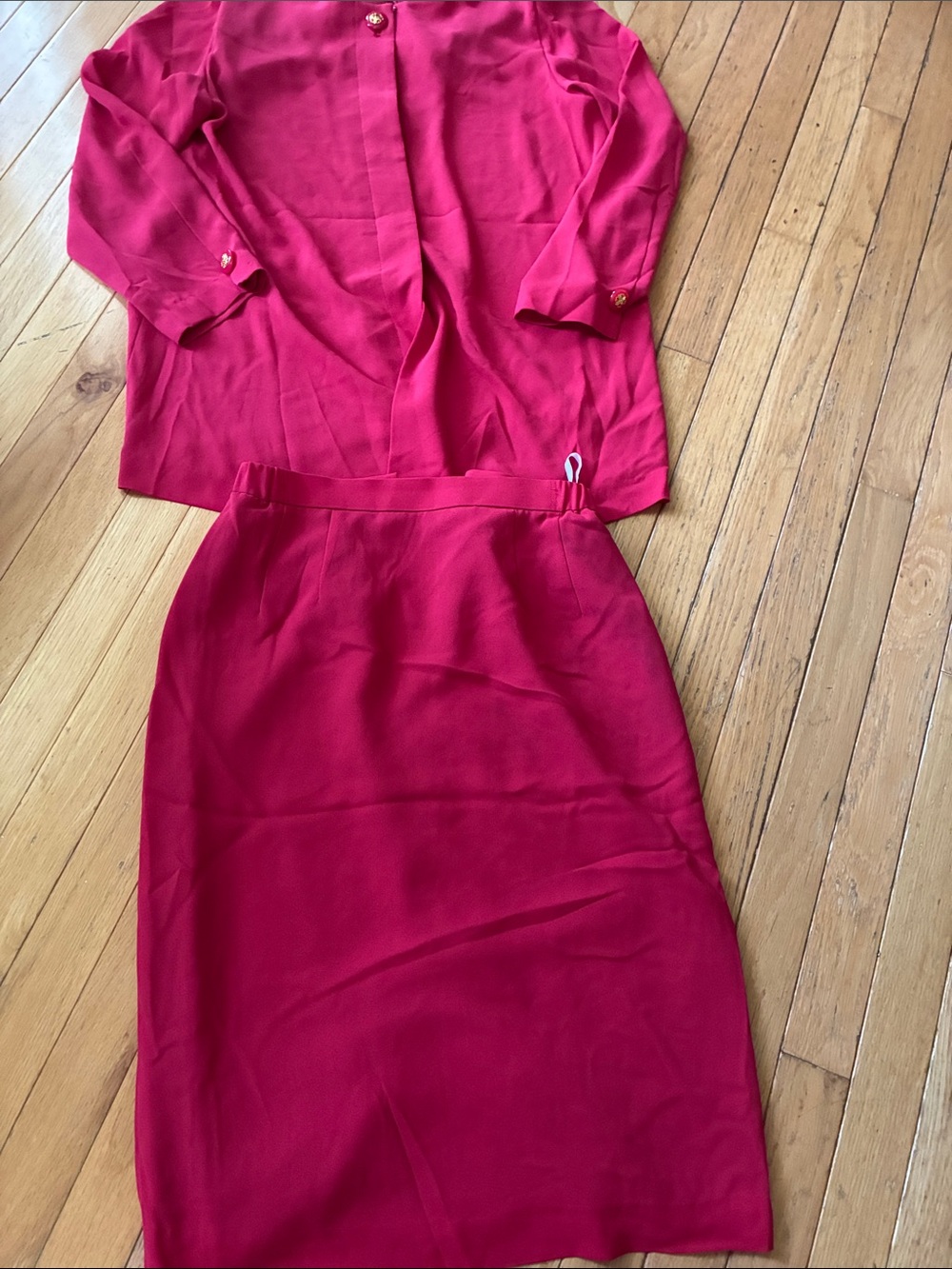 Vintage 80s Women’s Two-Piece Red Dress Set